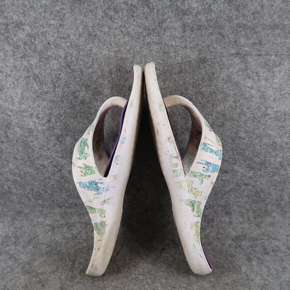 Casual Shoes Womens 40 Sandals Flip Flops Slip On Flat Dog Print Comfort Active - Picture 7 of 10